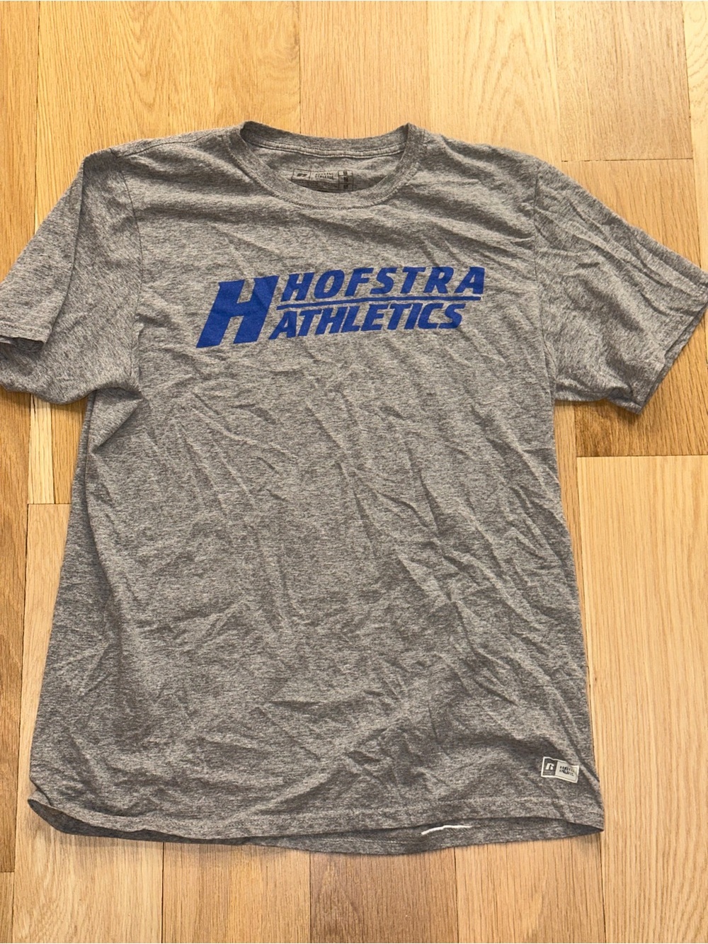 Hofstra Athletics Women’s Gray Tee with Blue Logo Size Medium